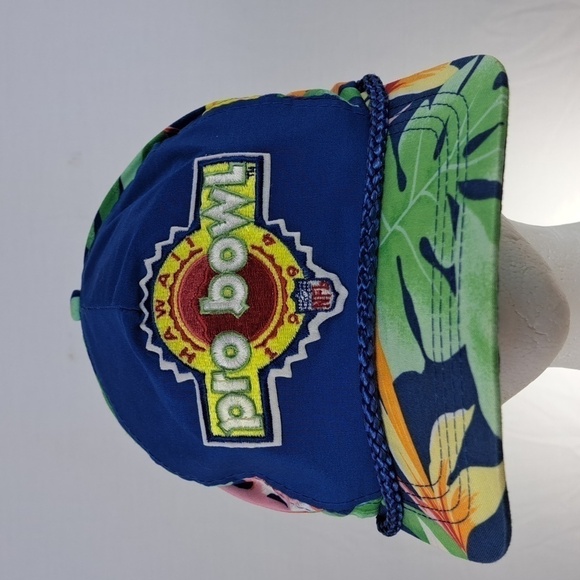 Vintage 1994 NFL Pro Bowl Hawaii blue & flowered men's casual cord snapback hat - Picture 1 of 6